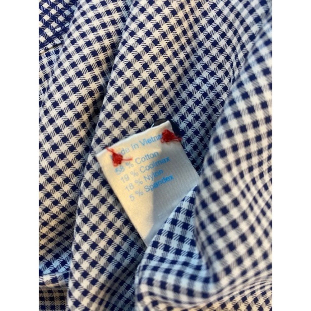 TWILLORY Tailored For The Hustle Performance Blue White Gingham Men 18 34-35 XL - Picture 5 of 6